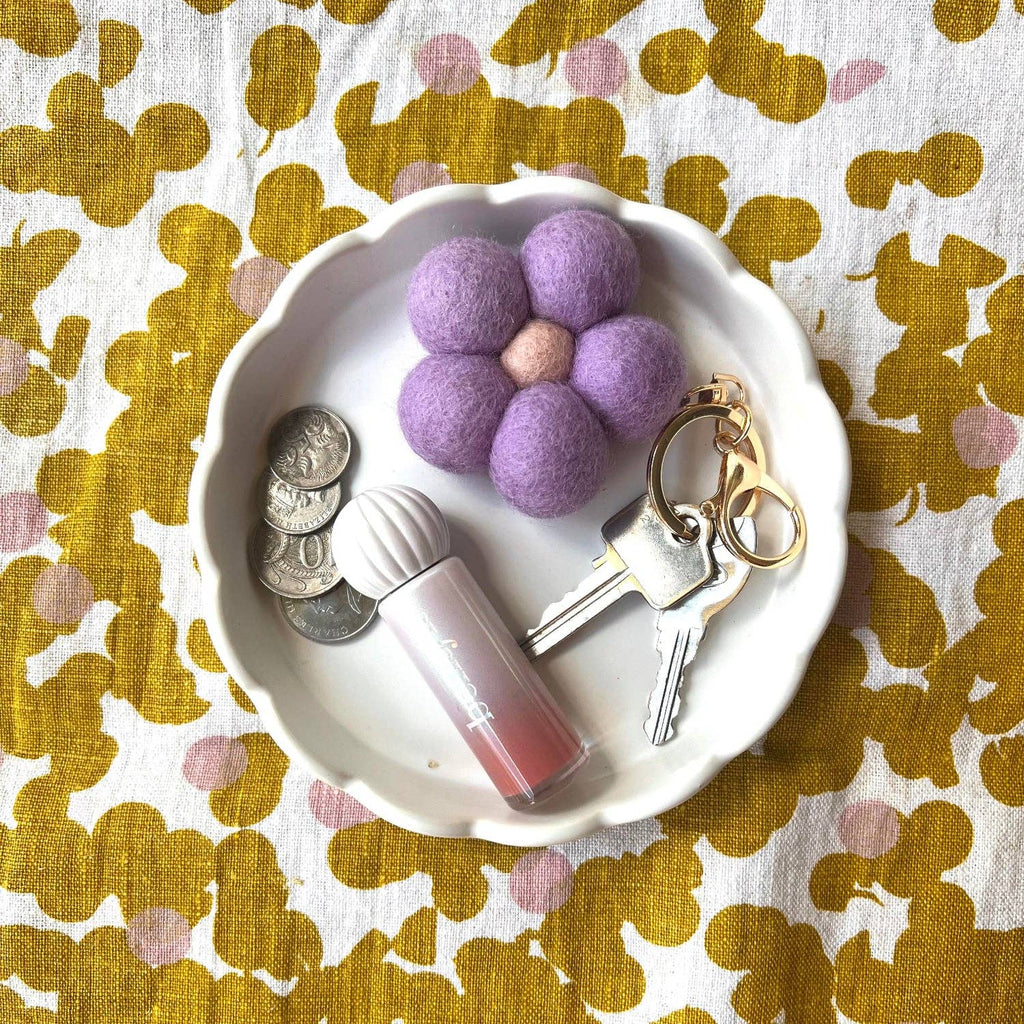 Felt Flower Keychain | Bag Charm - Vintage Petals