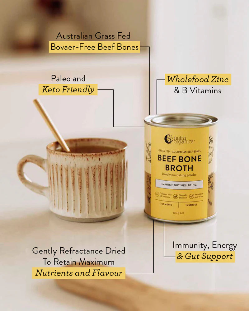 Nutra Natural Beef Bone Broth Powder - Turmeric