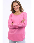 Rib L/S Tee | Pink Geranium
