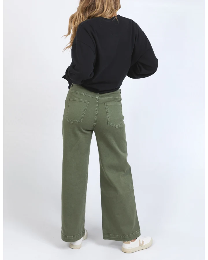 Sarah Wide leg Jean - Washed Green