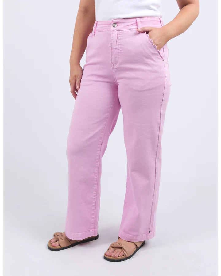 Scallop Edge Jeans - Dusk Pink