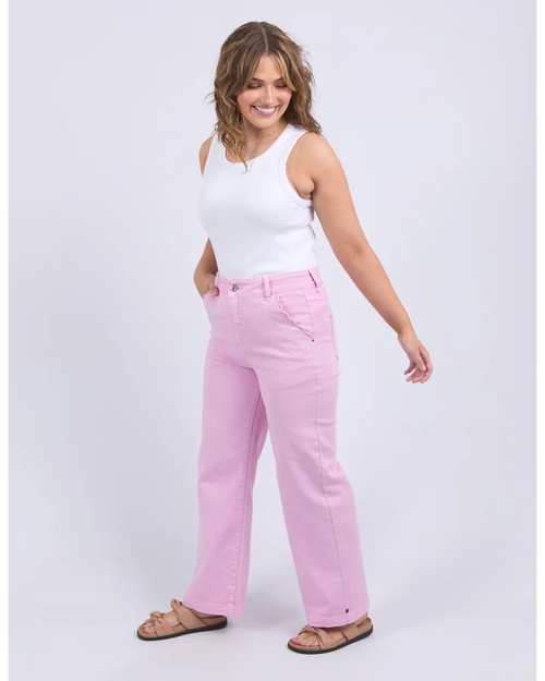 Scallop Edge Jeans - Dusk Pink