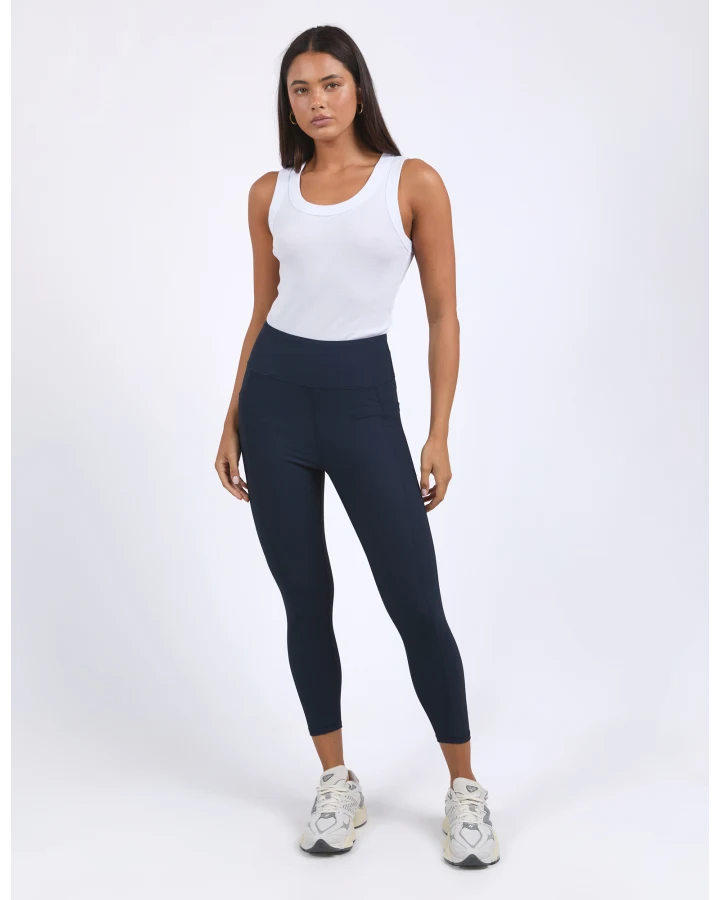 Luxe Rib Legging - Navy