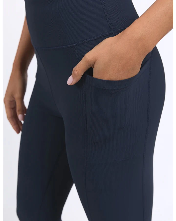 Luxe Rib Legging - Navy