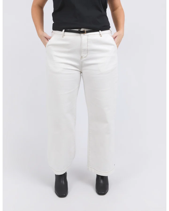 Izzy Wide Leg Jean | Vintage White