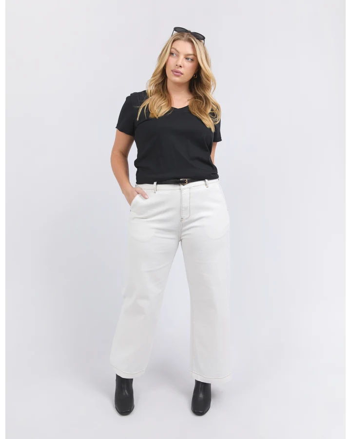 Izzy Wide Leg Jean | Vintage White