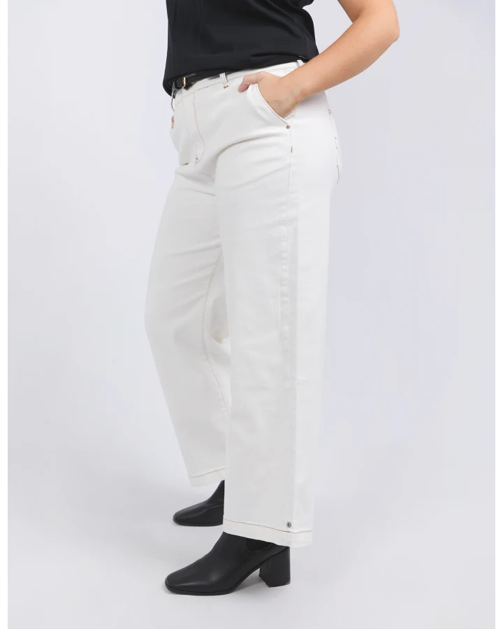 Izzy Wide Leg Jean | Vintage White