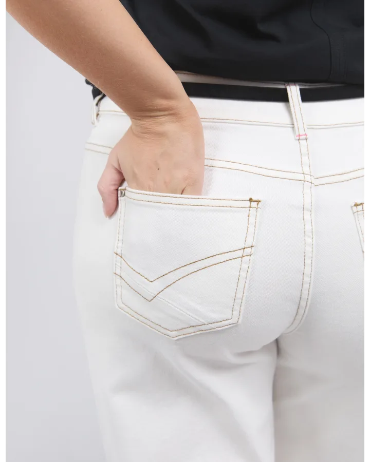Izzy Wide Leg Jean | Vintage White