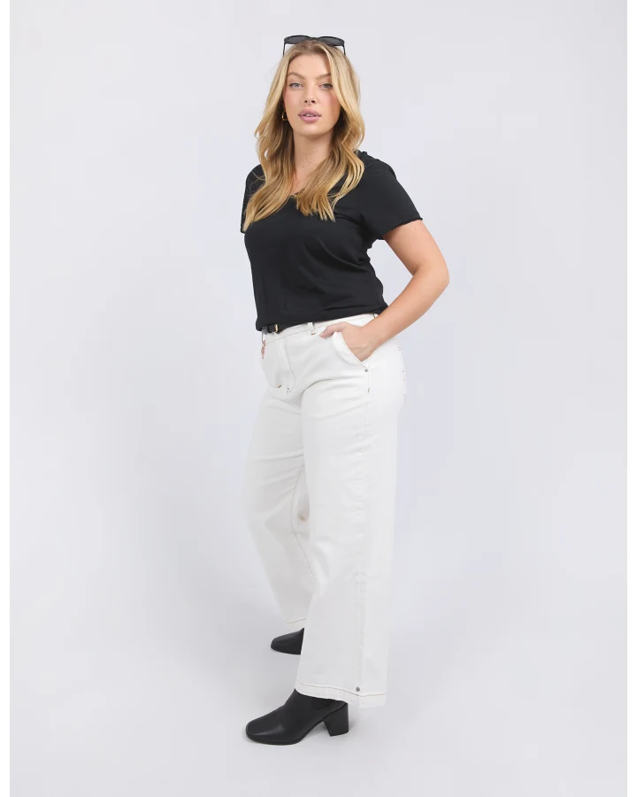 Izzy Wide Leg Jean | Vintage White