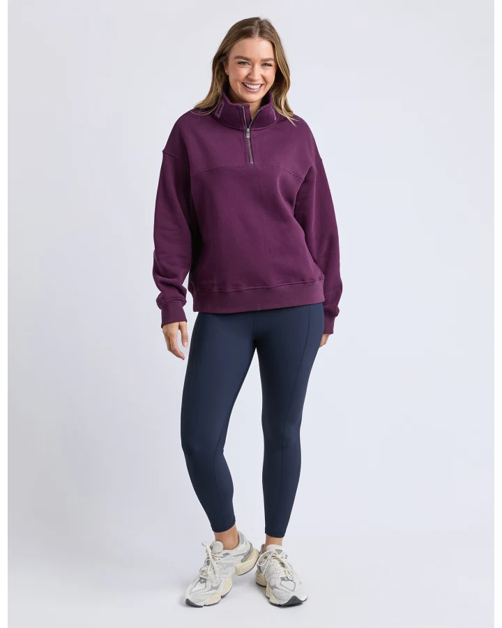 College Zip Crew - Plum