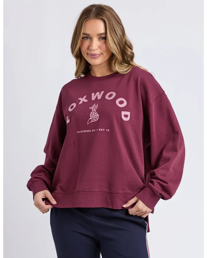 Effortless Contrast Crew - Wine