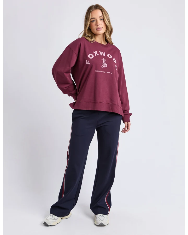 Effortless Contrast Crew - Wine