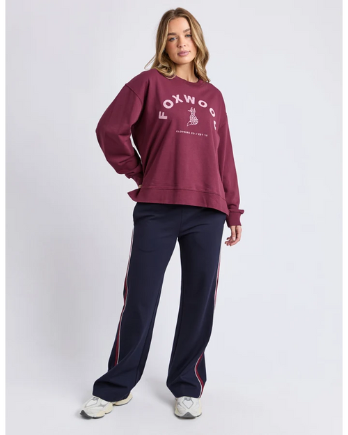 Effortless Contrast Crew - Wine