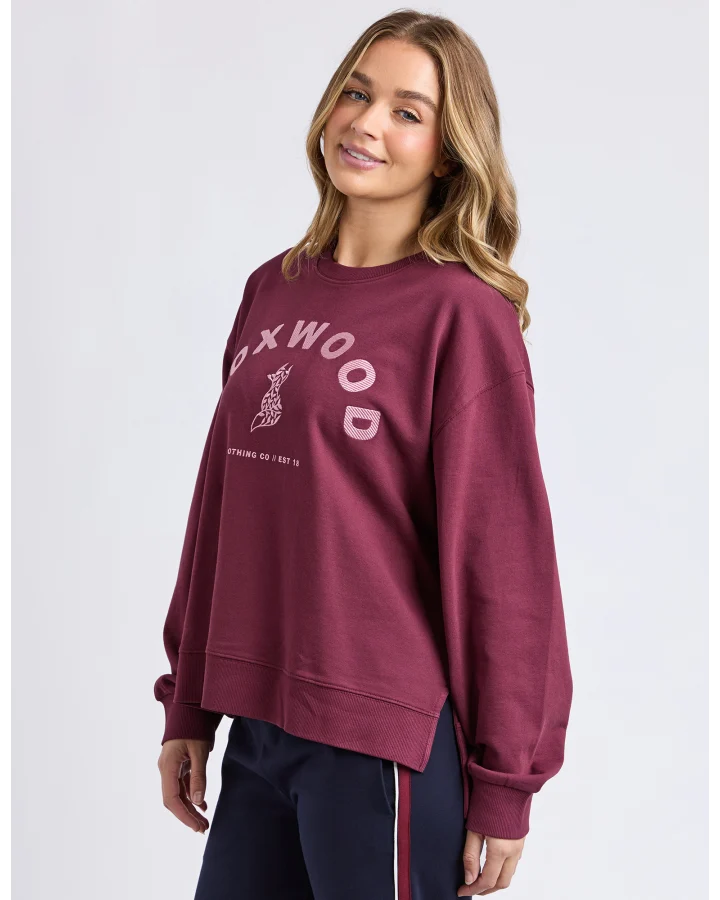 Effortless Contrast Crew - Wine