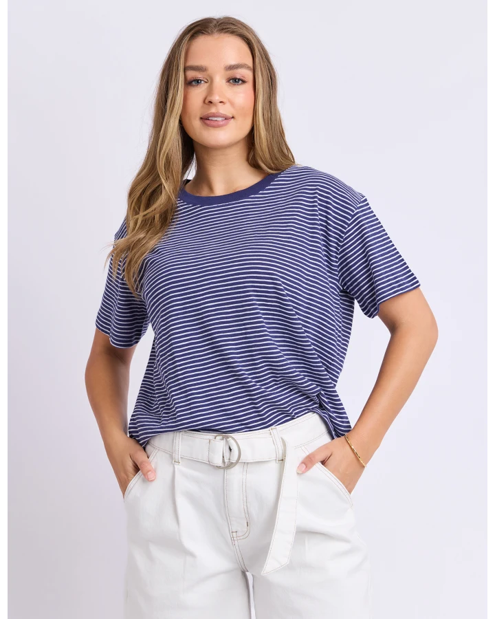 Foxwood Hutch Stripe Tee | Navy