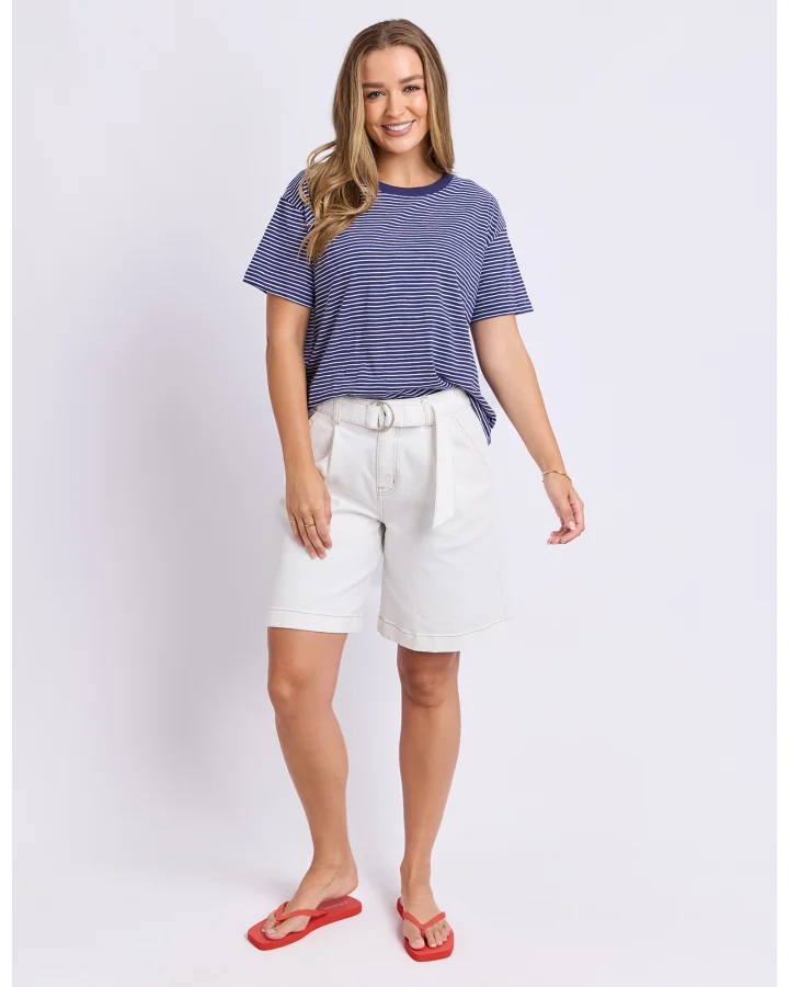 Foxwood Hutch Stripe Tee | Navy