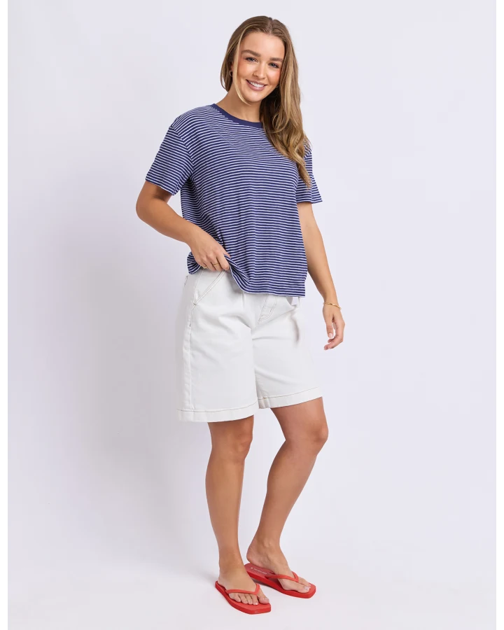 Foxwood Hutch Stripe Tee | Navy