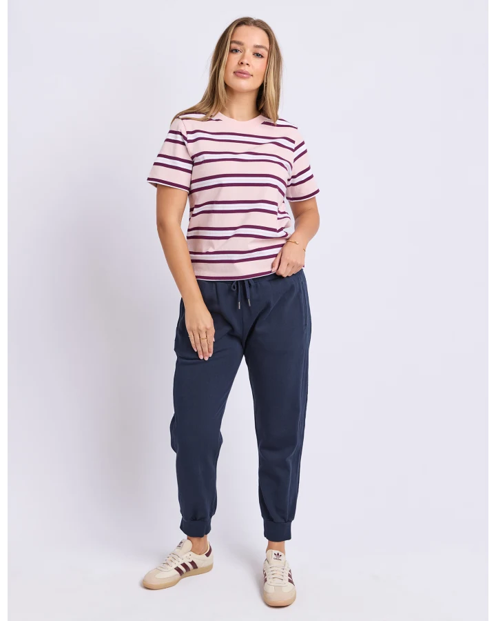 Foxwood Pure Stripe Tee | Light Pink