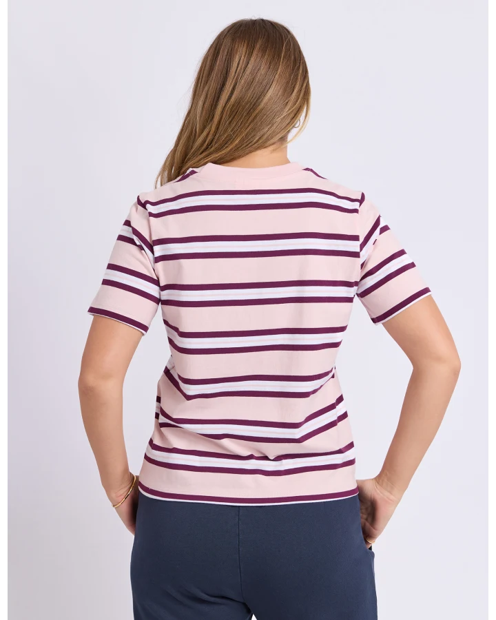 Foxwood Pure Stripe Tee | Light Pink