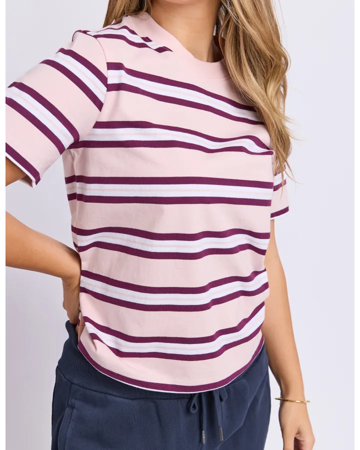 Foxwood Pure Stripe Tee | Light Pink