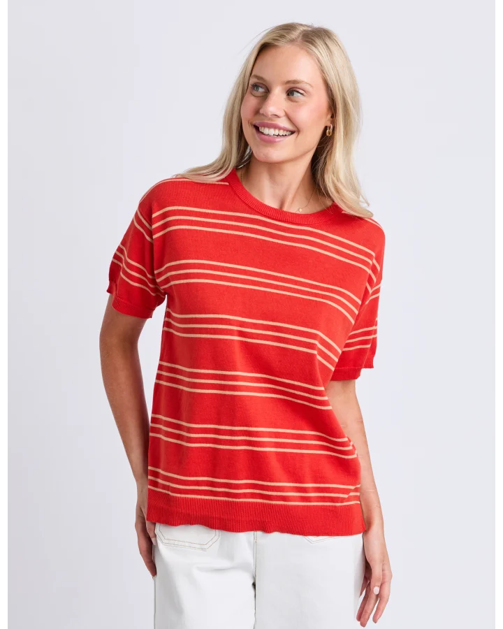 Sofie Knit Tee - Tangello