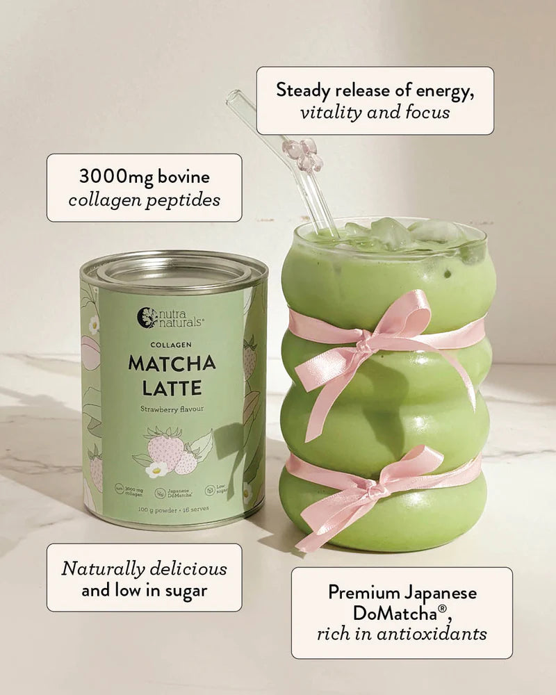 Nutra Natural Collagen Strawberry Matcha Latte