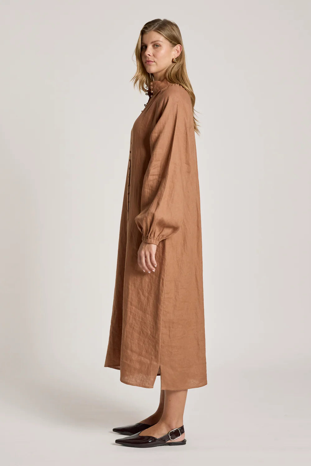 Bajau Button Dress | Clay
