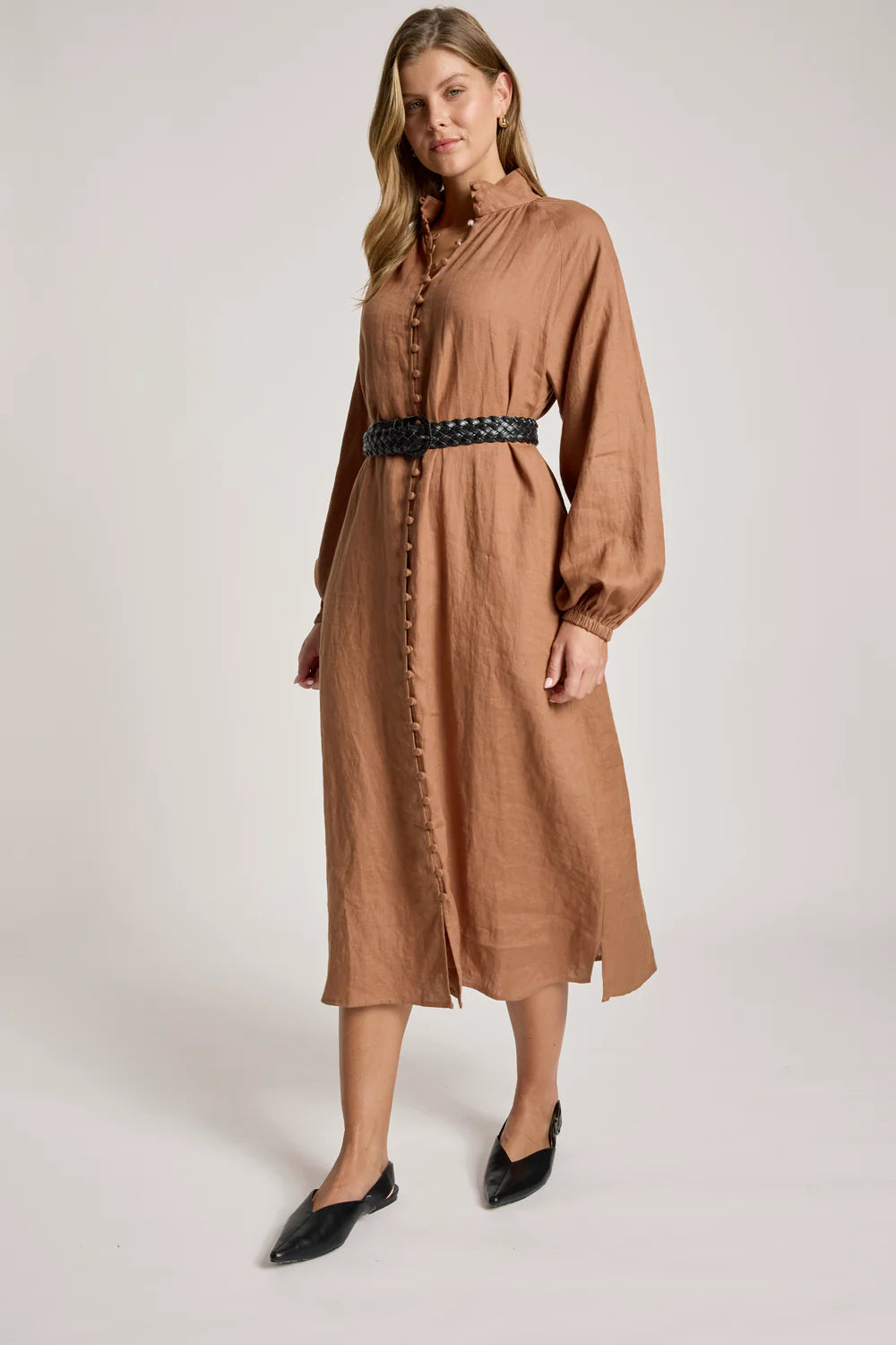 Bajau Button Dress | Clay