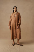 Bajau Button Dress | Clay