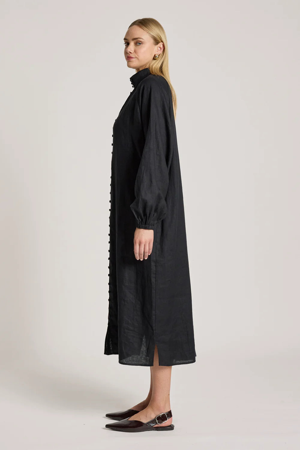 Bajau Button Dress | Black