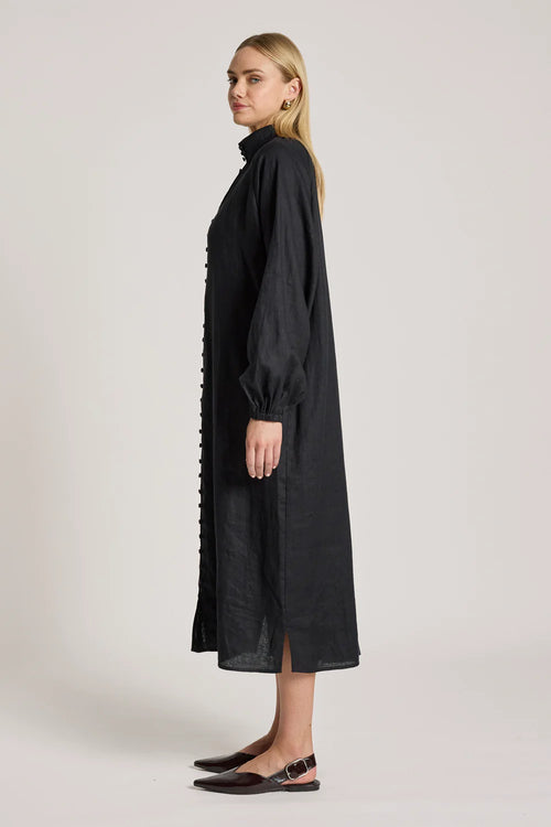Bajau Button Dress | Black