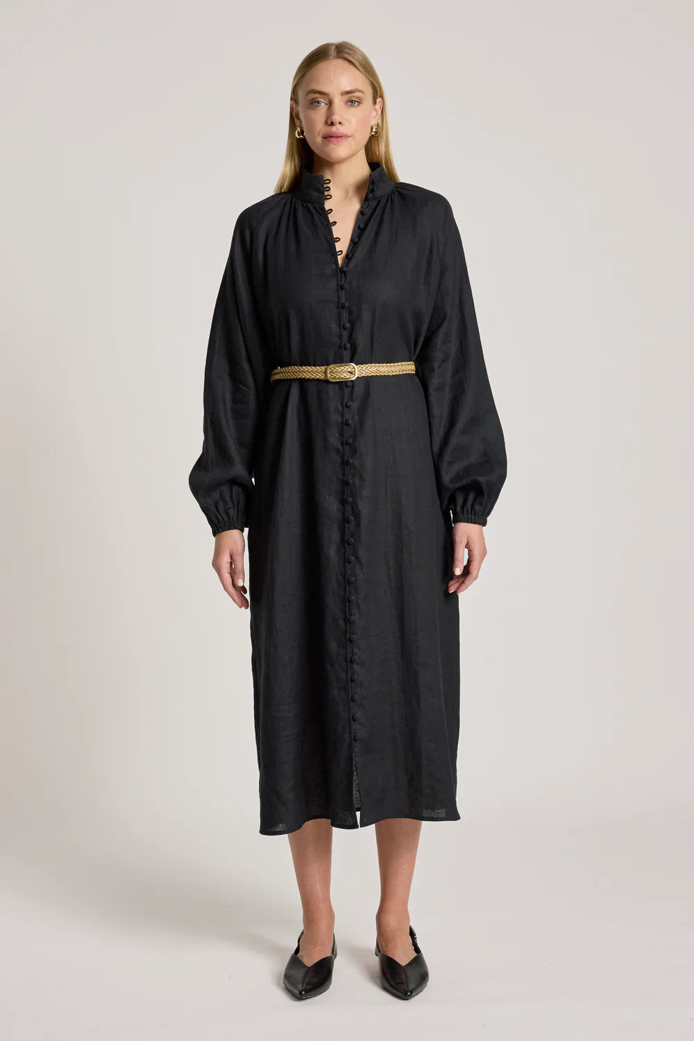 Bajau Button Dress | Black