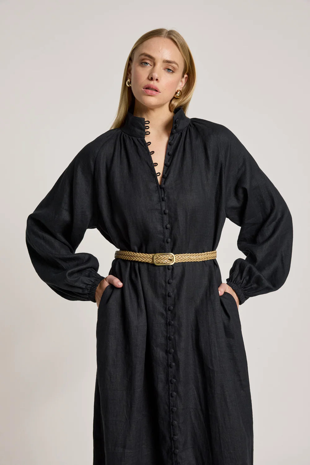 Bajau Button Dress | Black