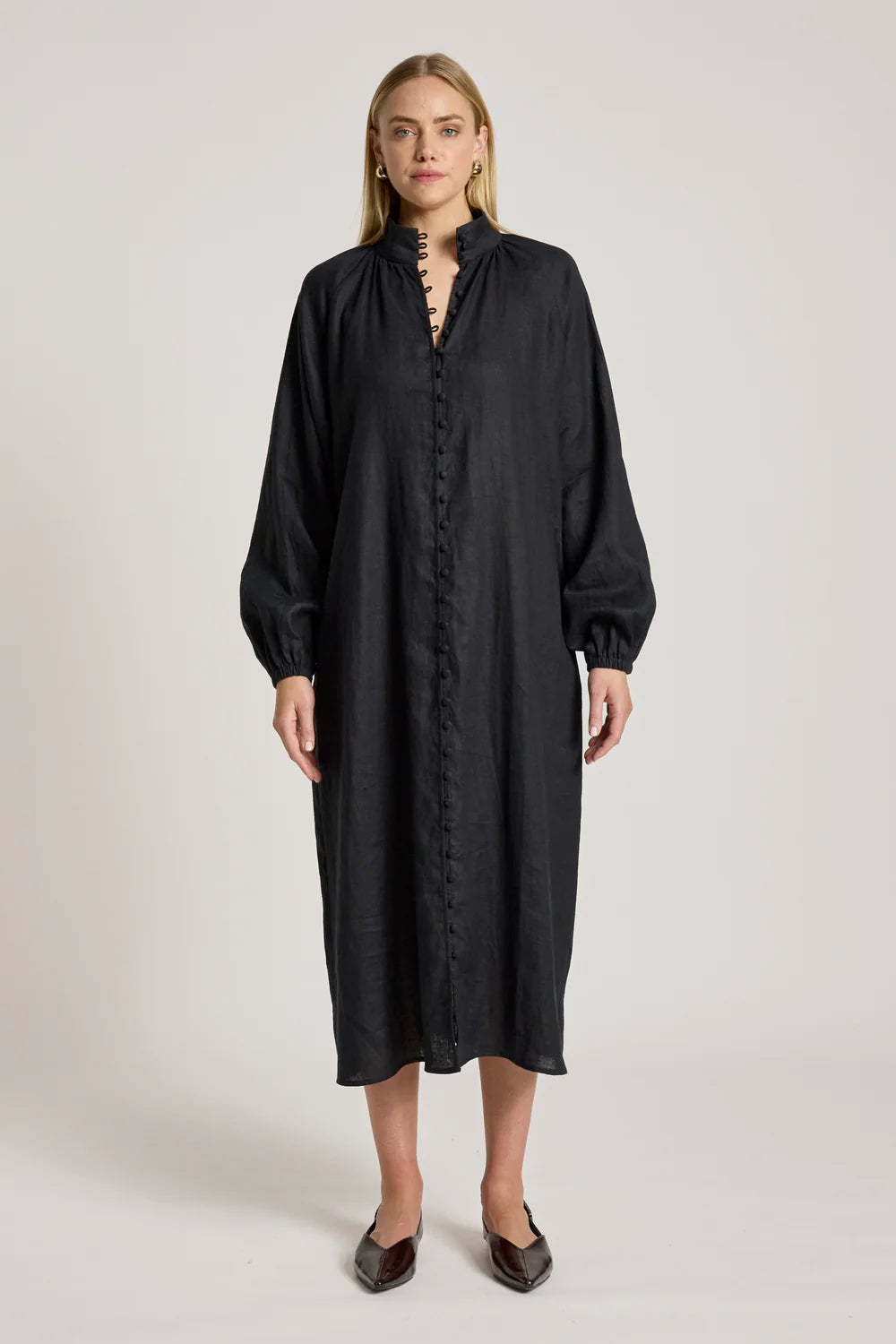 Bajau Button Dress | Black