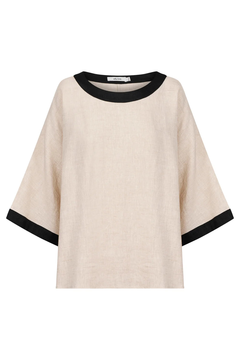 Maris Relaxed Splice Top | Tusk / Black
