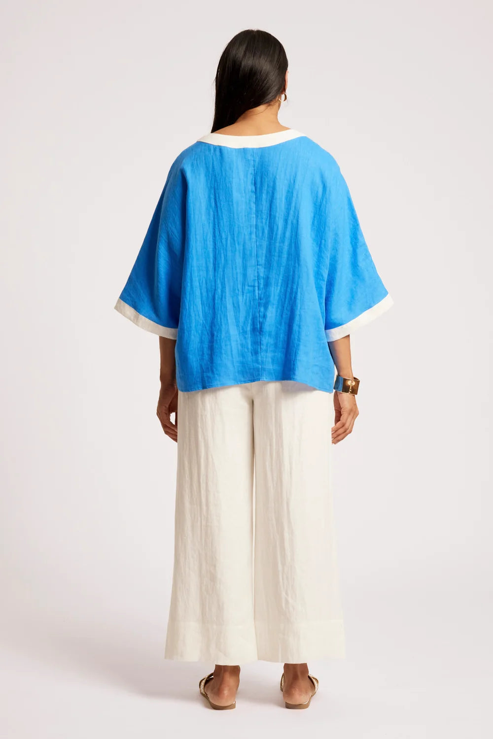 Maris Relaxed Splice Top | Marine / White