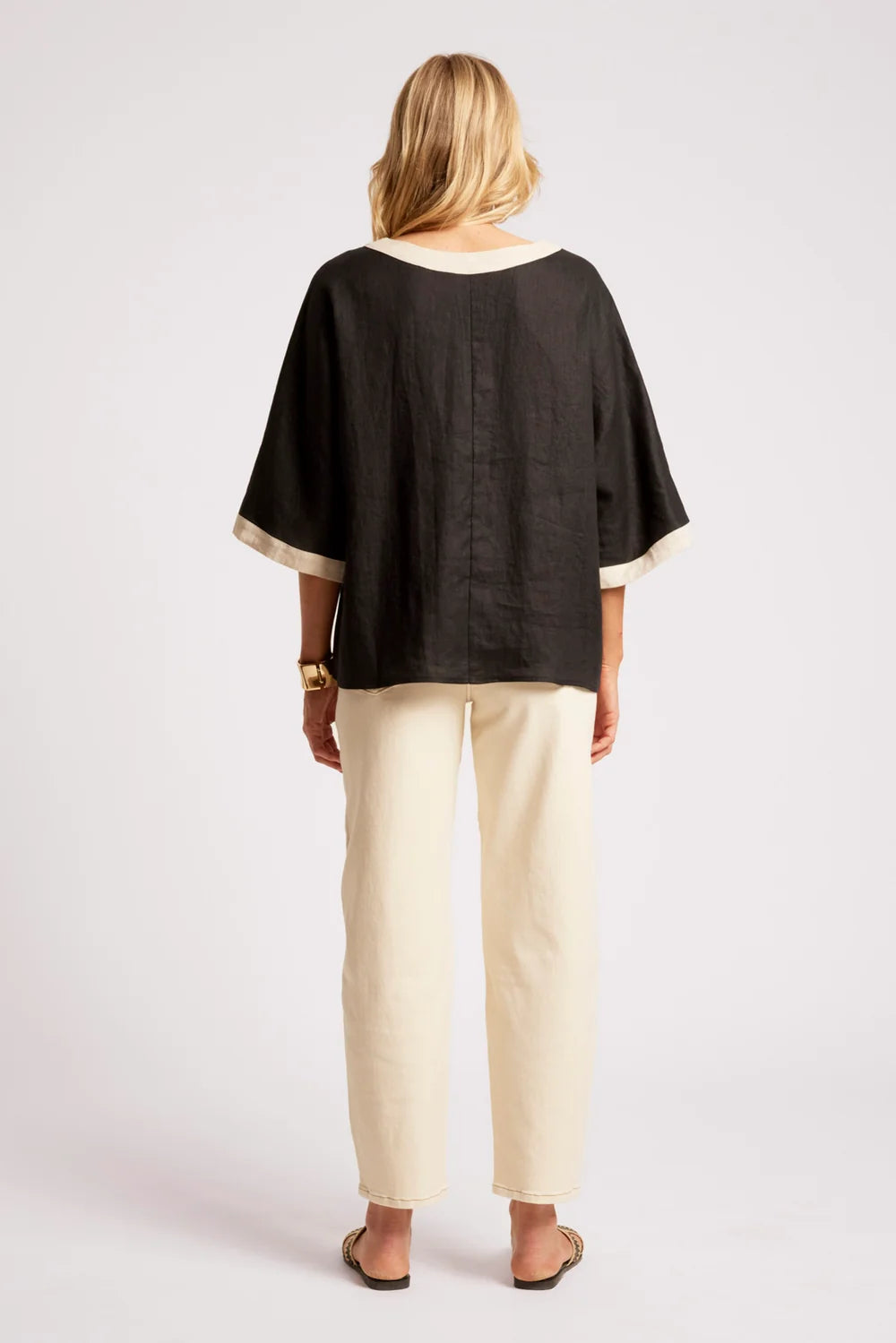 Maris Relaxed Splice Top | Black / Tusk