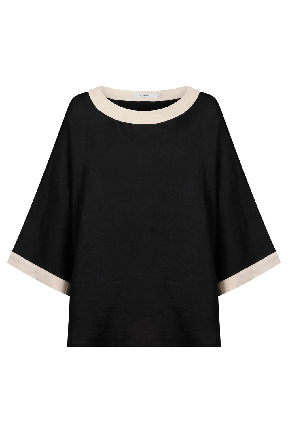 Maris Relaxed Splice Top | Black / Tusk