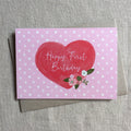 First Birthday Heart Card