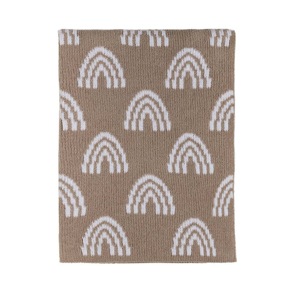 Chenille Blanket - Rainbow Taupe