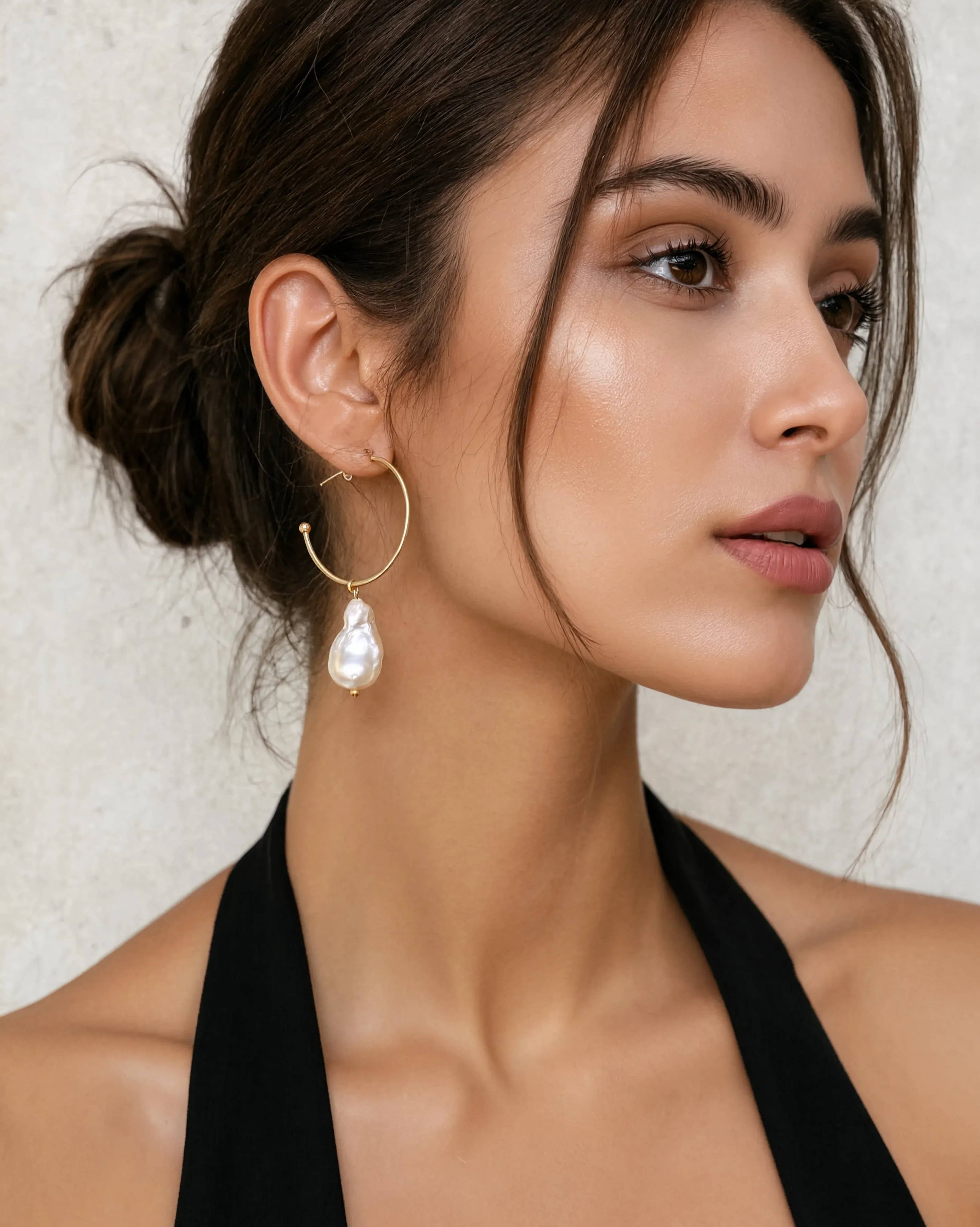 Prue Freshwater Pearl Earrings - Gold
