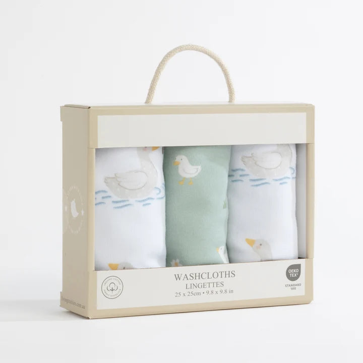 3 Pack Organic Wash Cloths | Goosey Goosey