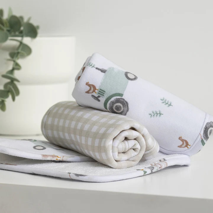 3 Pack Organic Wash Cloths | Tractor Ride