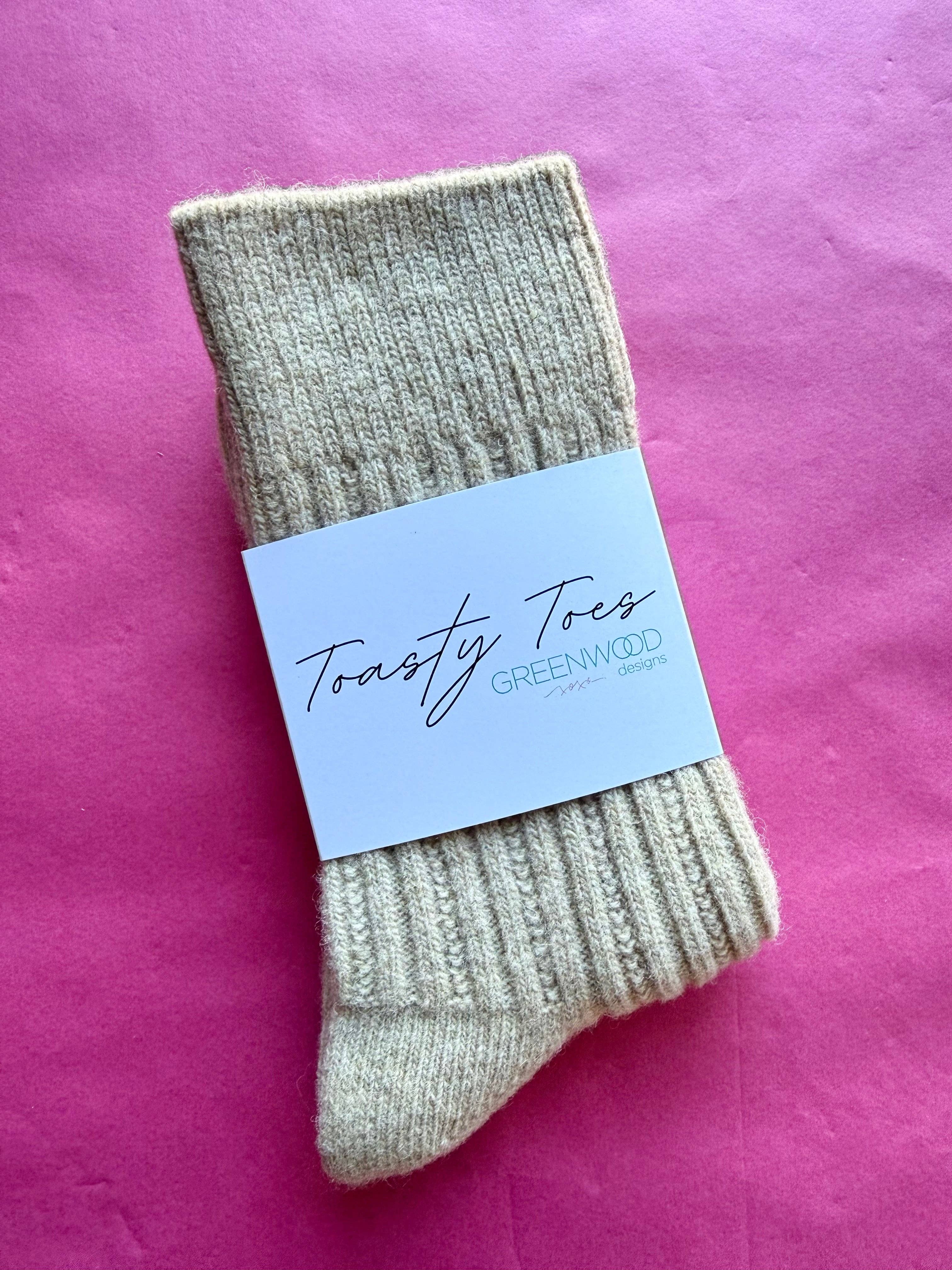 Cream Toasty Toes Woollen Ribbed Crew Sock