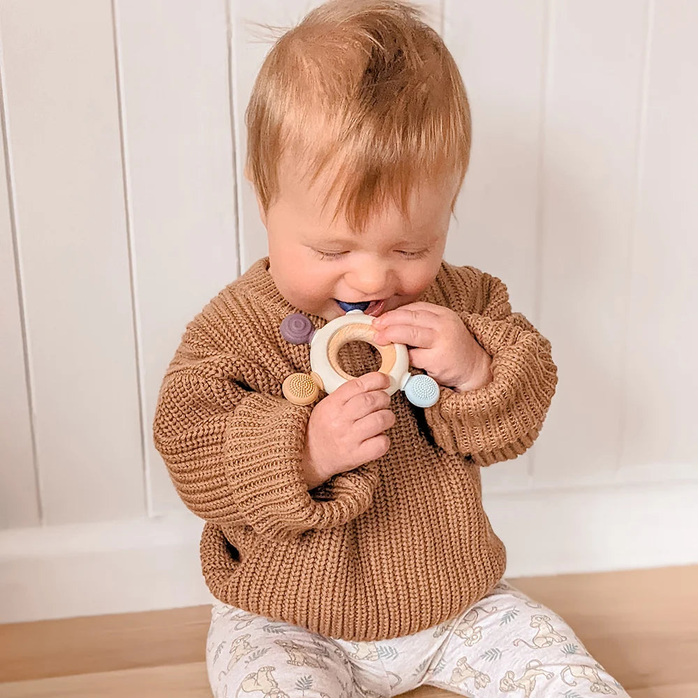 Multi-Surface Teething Wheel | Steel Blue