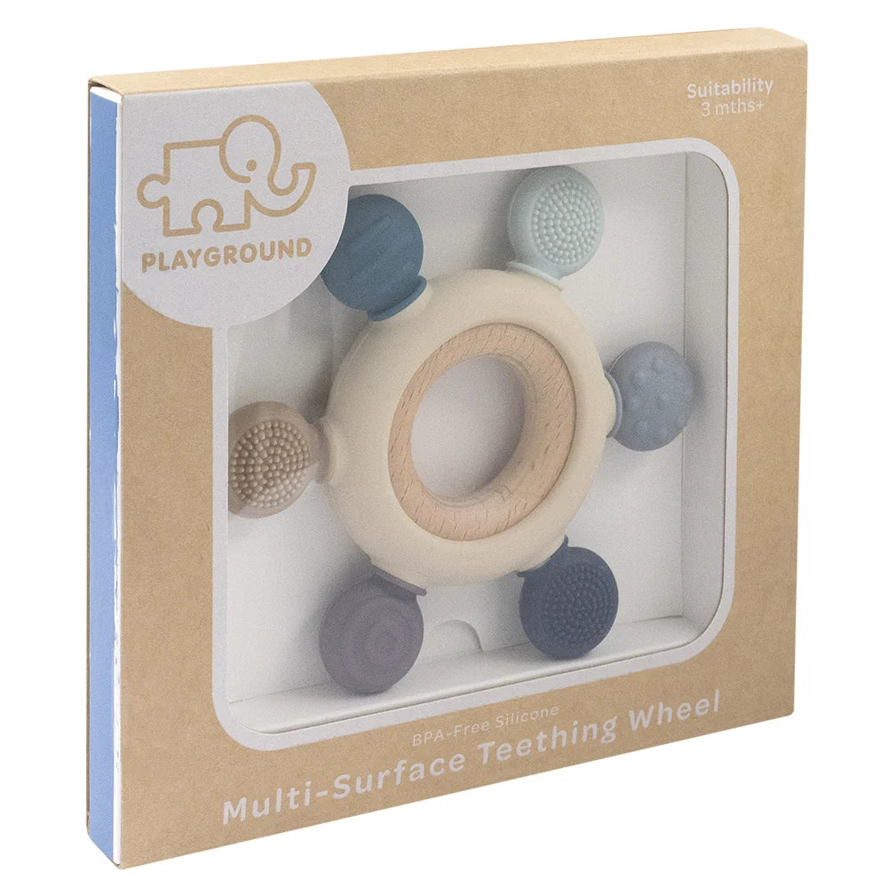 Multi-Surface Teething Wheel | Steel Blue