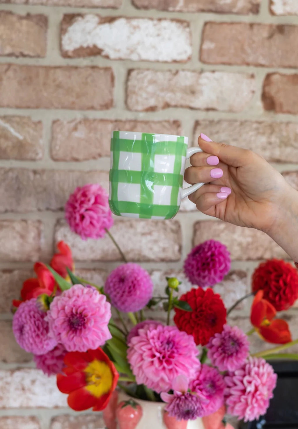 NOSS Ceramic Mug | Green Gingham