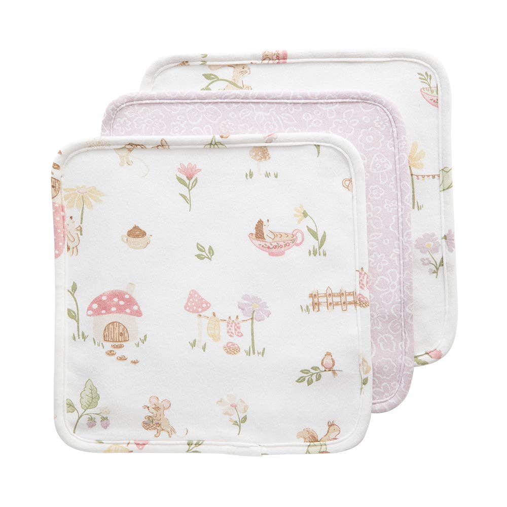 Organic Wash Cloths | Whimsical Wonderland - 3 Pack