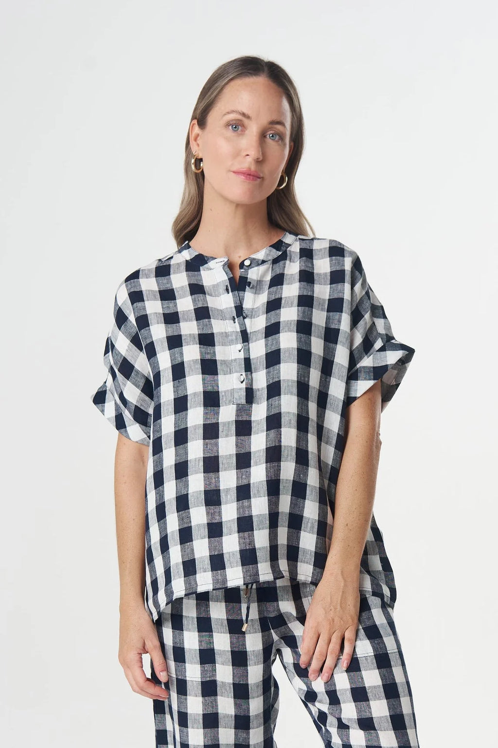 Honey Linen Blouse - Dark Navy | Goondiwindi Cotton