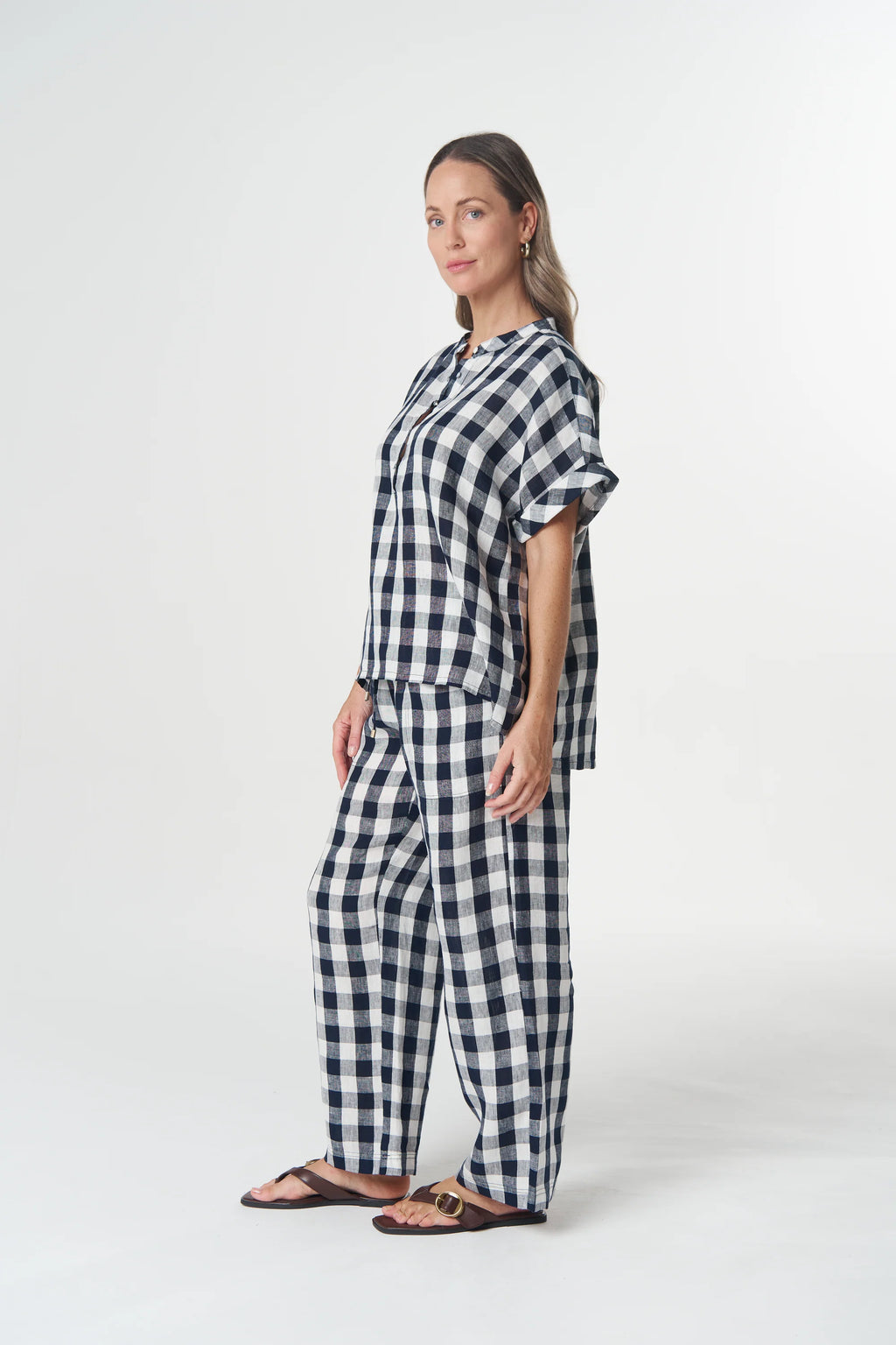 Honey Linen Blouse - Dark Navy | Goondiwindi Cotton